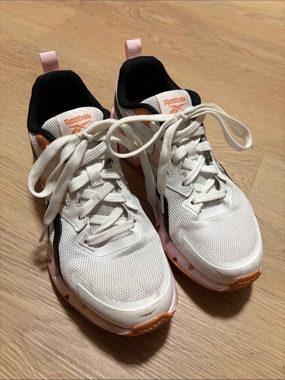 Reebok White Pink & Rose Gold Women's Sneakers